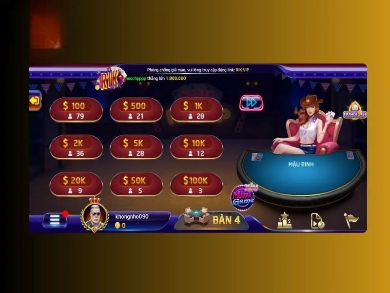 Chi tiết cách chơi mậu bình tại Rikvip 