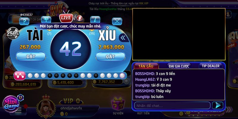 Những điểm đặc biệt có trong tài xỉu livestream Rikvip 