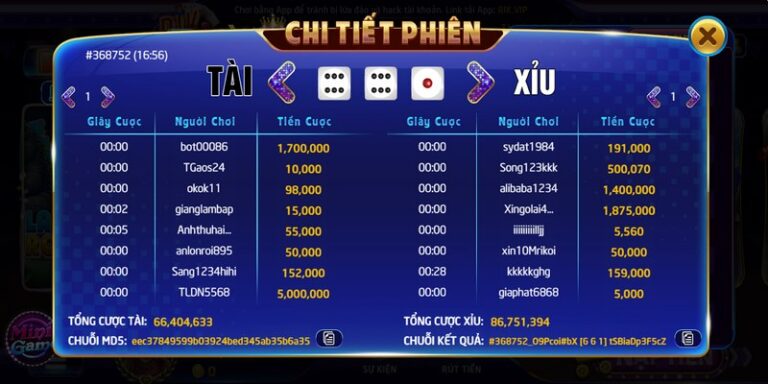 Những kinh nghiệm chơi tài xỉu MD5 Rikvip luôn thắng 