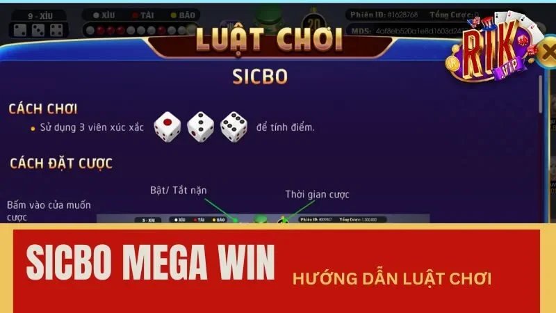 Luật chơi Sicbo Megawin tại cổng game Rikvip như thế nào?
